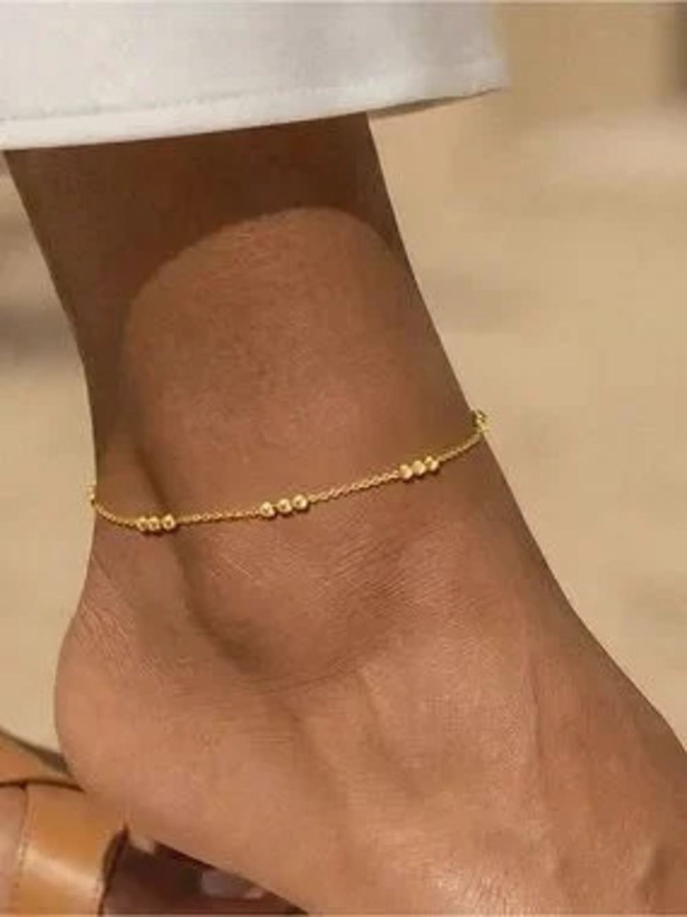 NEW 14K Gold Plated Non Tarnish Dainty Layered Anklet